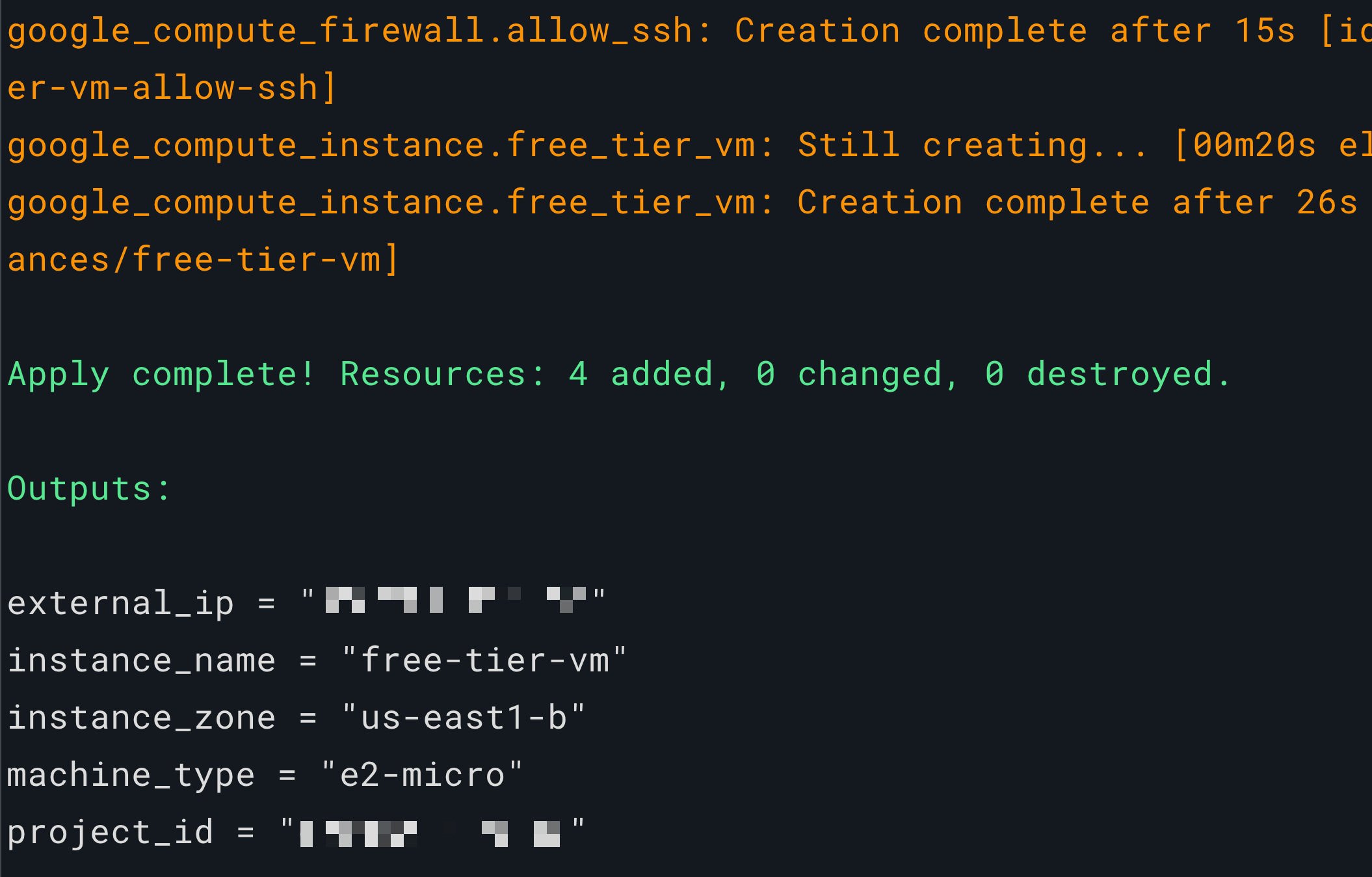 terraform apply 結果